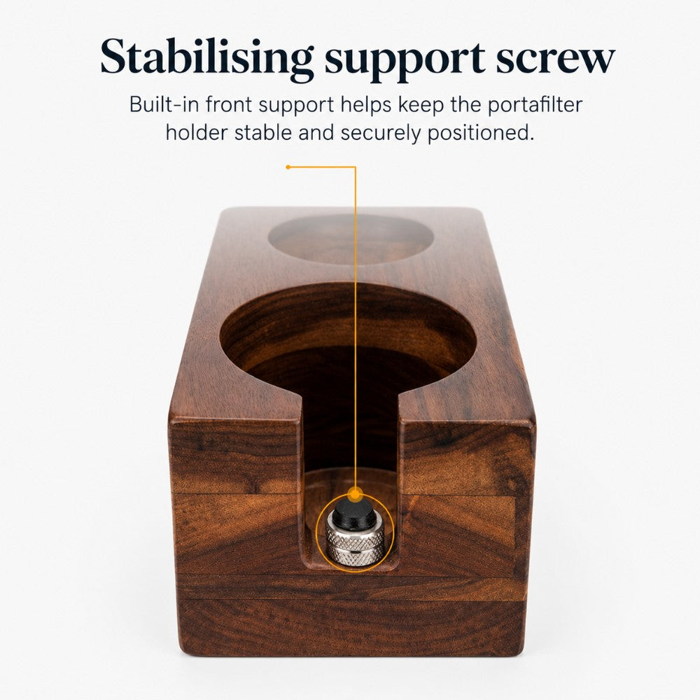 Wooden Espresso Tool Station for Portafilter, Tamper, Distributor & Brush