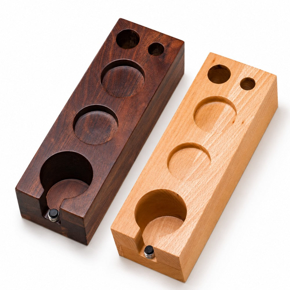 Wooden Espresso Tool Station for Portafilter, Tamper, Distributor & Brush